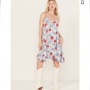 Ariat X Western Aloha Dress Size XS Ruffle Hem W Pockets & Tie Back NWOT Cowgirl